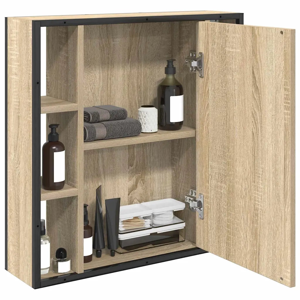 Mobiletto per specchio con porta Rovere Sonoma 60 x 16 x 60 cm 868040
