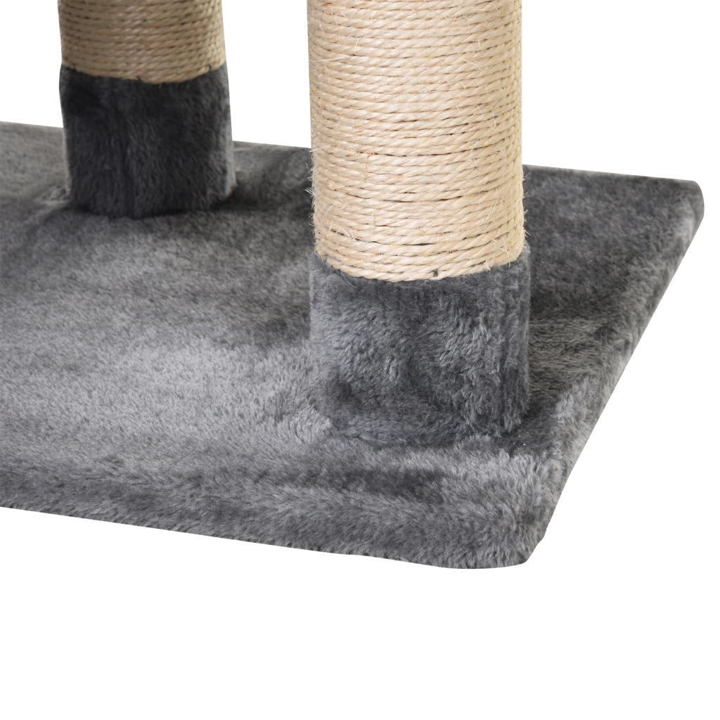 Torre per Gatti con Piattaforme T¨²nel Amaca e Posti di Riscatto ¨C Zephmum ¨C Grigio 60x40x154 cm