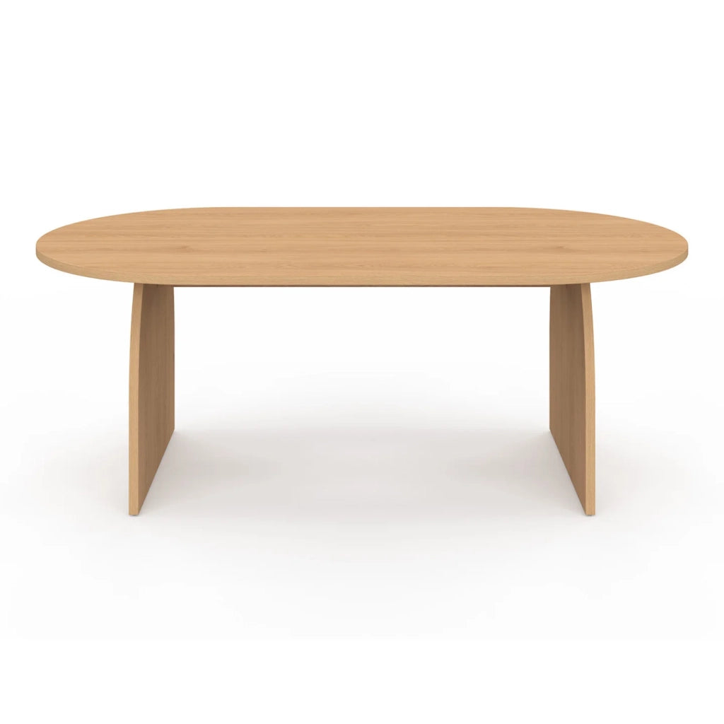 IDMarket - Tavolino japandi ovale EDITH 110 cm in legno effetto faggio