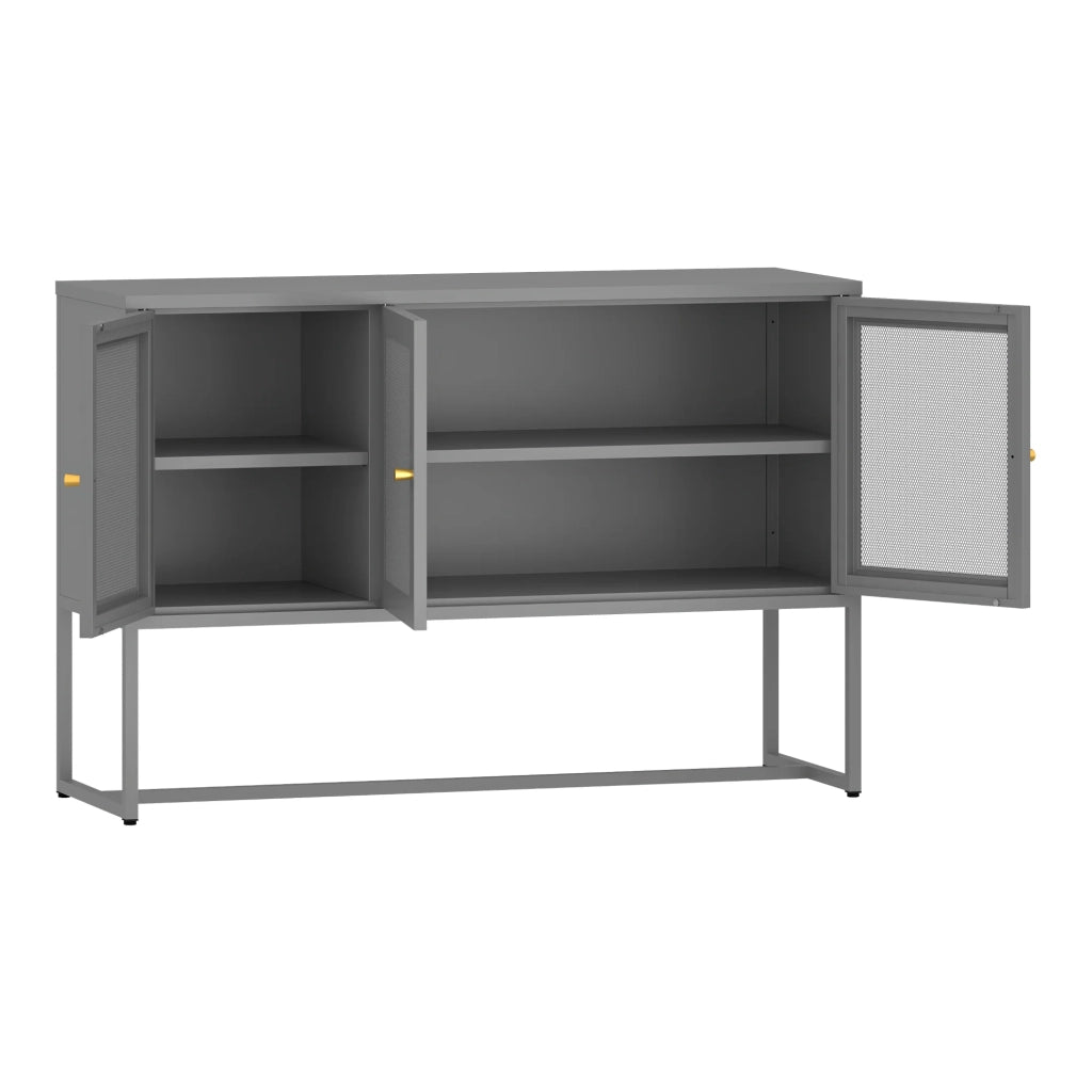 Credenza cassettiera mobile contenitore per soggiorno ingresso camera da letto acciaio 120 x 40 x 80 cm grigio 03_0009040