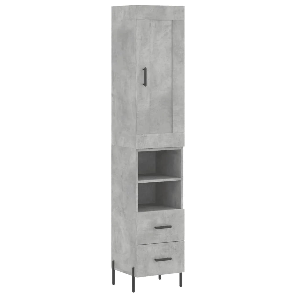 Buffet credenza cassettiera mobiletto mobile contenitore organizer cucina soggiorno salotto alto 34,5 x 34 x 180 cm legno ingegnerizzato grigio 02_0034297