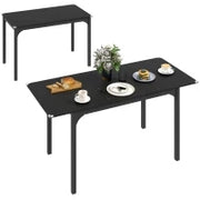 Tavolo Allungabile 4-6 Posti Espandibile da 120-160 cm con Gambe in Acciaio, Nero