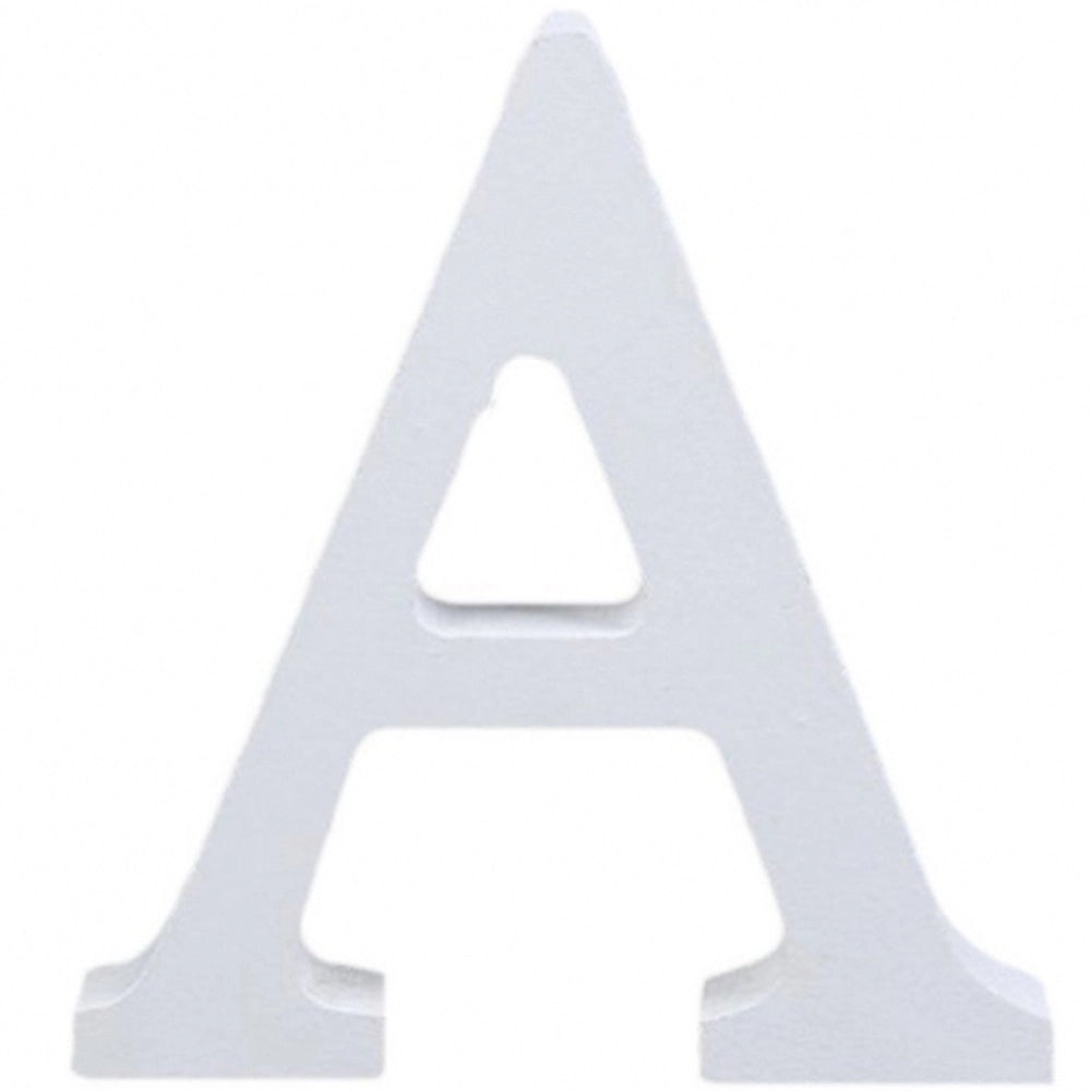 Trade Shop - Lettera A In Legno Bianco 11cm Decorazione Confettata Matrimonio Compleanno Casa -