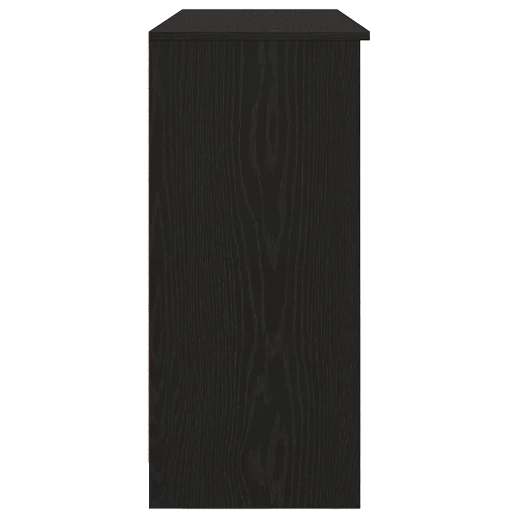 Credenza con Cassetto-Buffet-Armadio da cucina Rovere Nero 101x35x76cm Legno Multistrato