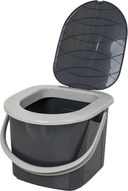 Essenziale per la casa 100% plastica riciclata PP ecologico bagno chimico portatile - 155 l - capacità di carico 120 kg - colore antracite