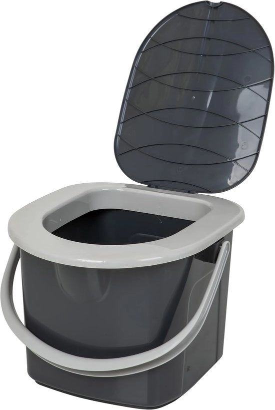 Essenziale per la casa 100% plastica riciclata PP ecologico bagno chimico portatile - 155 l - capacità di carico 120 kg - colore antracite