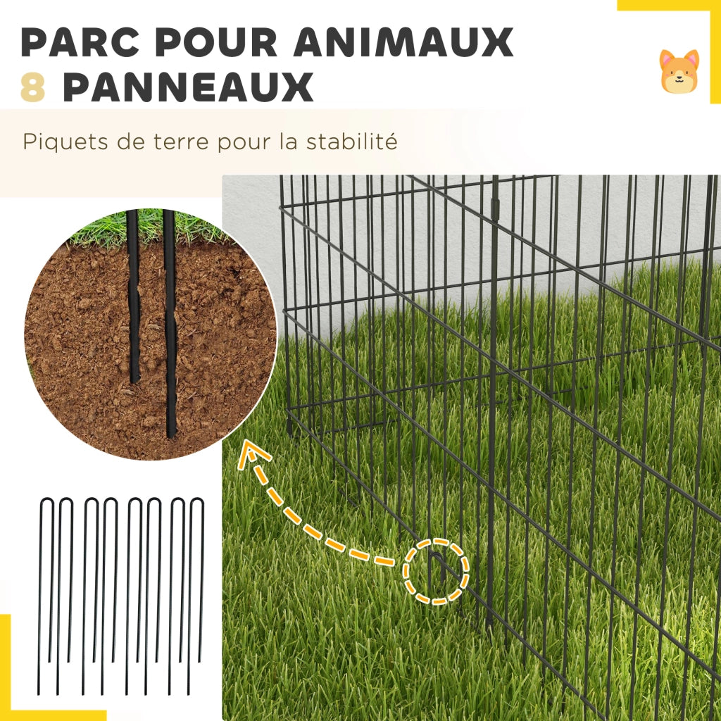Recinto modulabile per animali piccoli ¨C zephmum ¨C 61x91 cm nero