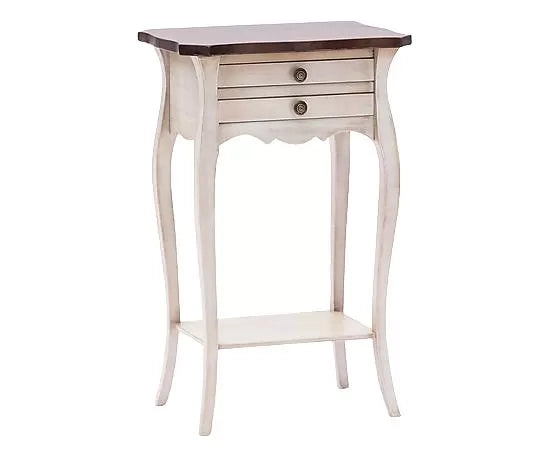 Comodino porta telefono legno shabby bianco anticato noce 45x35x70 - Mobili 2G