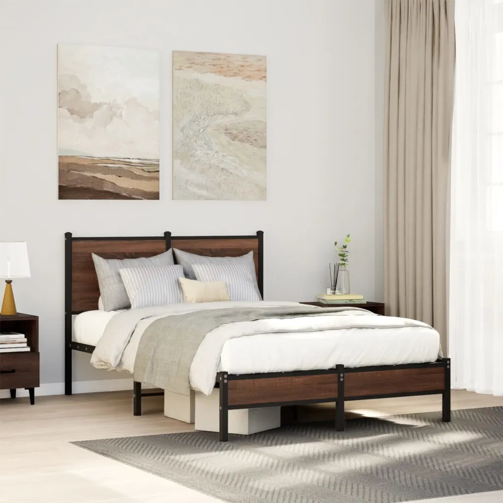 Giroletto senza Materasso in Metallo Rovere Marrone 120x200 cm 4007920