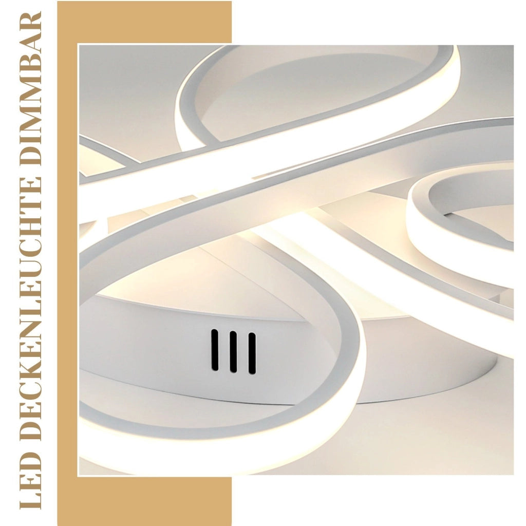 ZMH Lampada da soffitto plafoniera LED bianca dimmerabile 78W 80cm stile moderno telecomando per soggiorno