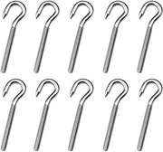 Kit di attacchi per reti 10 pezzi - Acciaio inossidabile 304 - Resistenza alla corrosione - Lungo manico - Per reti e sedie a dondolo - Lavorazione lucidata - Viti a croce