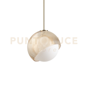BLOOM LAMPADARIO A SOSPENSIONE 1 LUCE ATTACCO E27 LAMPADINA INCLUSA L.30CM OTTONE