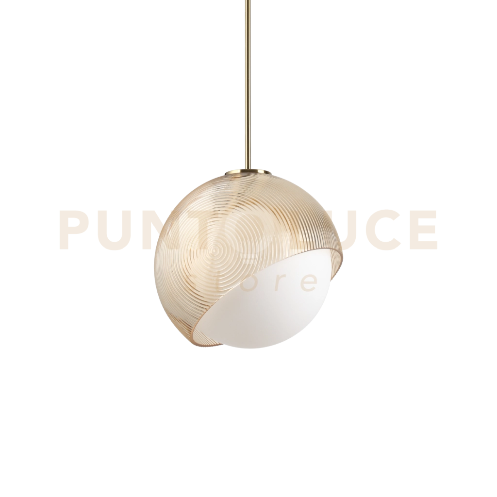 BLOOM LAMPADARIO A SOSPENSIONE 1 LUCE ATTACCO E27 LAMPADINA INCLUSA L.30CM OTTONE