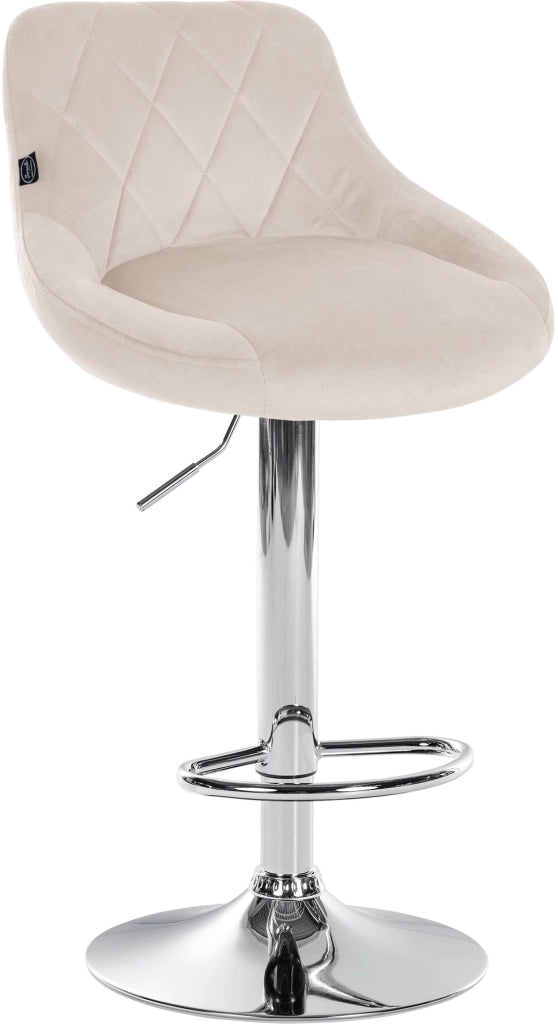 Sgabello da bar Lazio Velvet crema,cromo