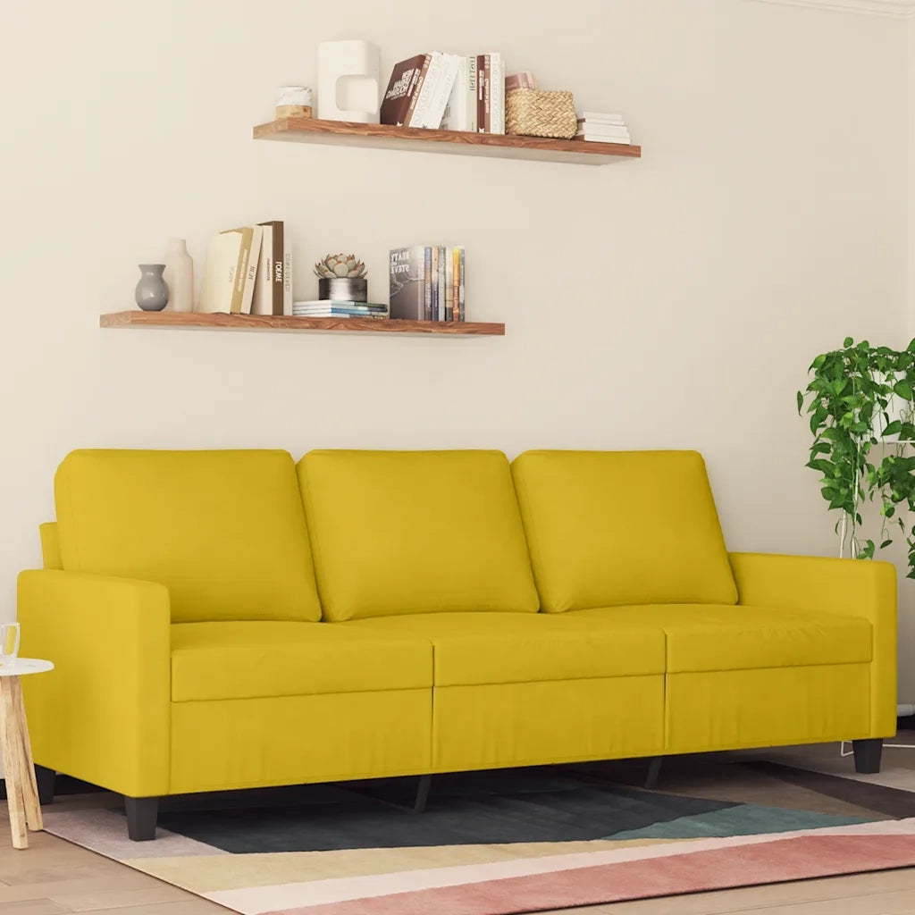 Divano a 3 Posti Giallo 180 cm in Vellutocod mxl 109711