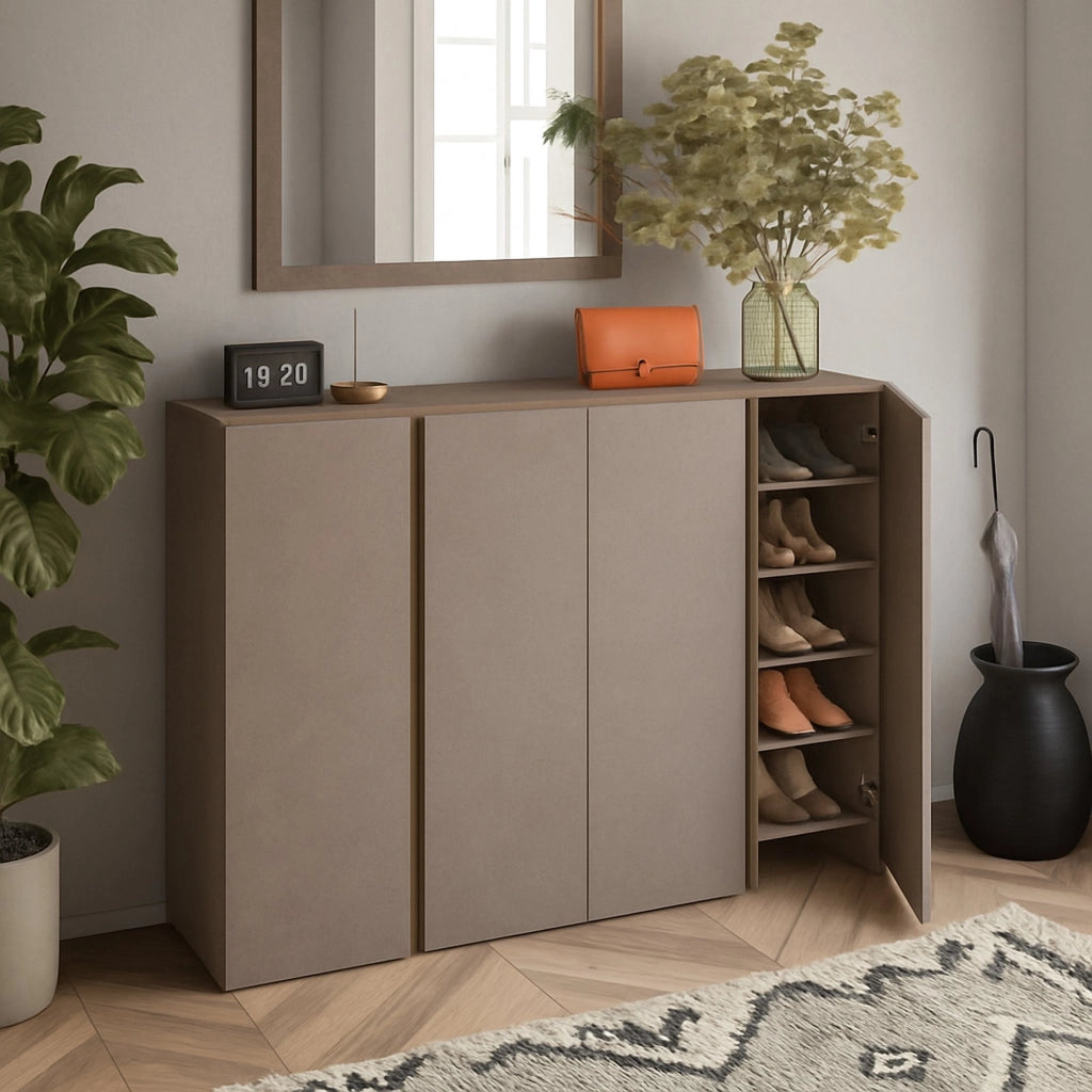 Madia Nebbiuno, Credenza 10 Ripiani, 140x35x111h cm Marrone Bronzo