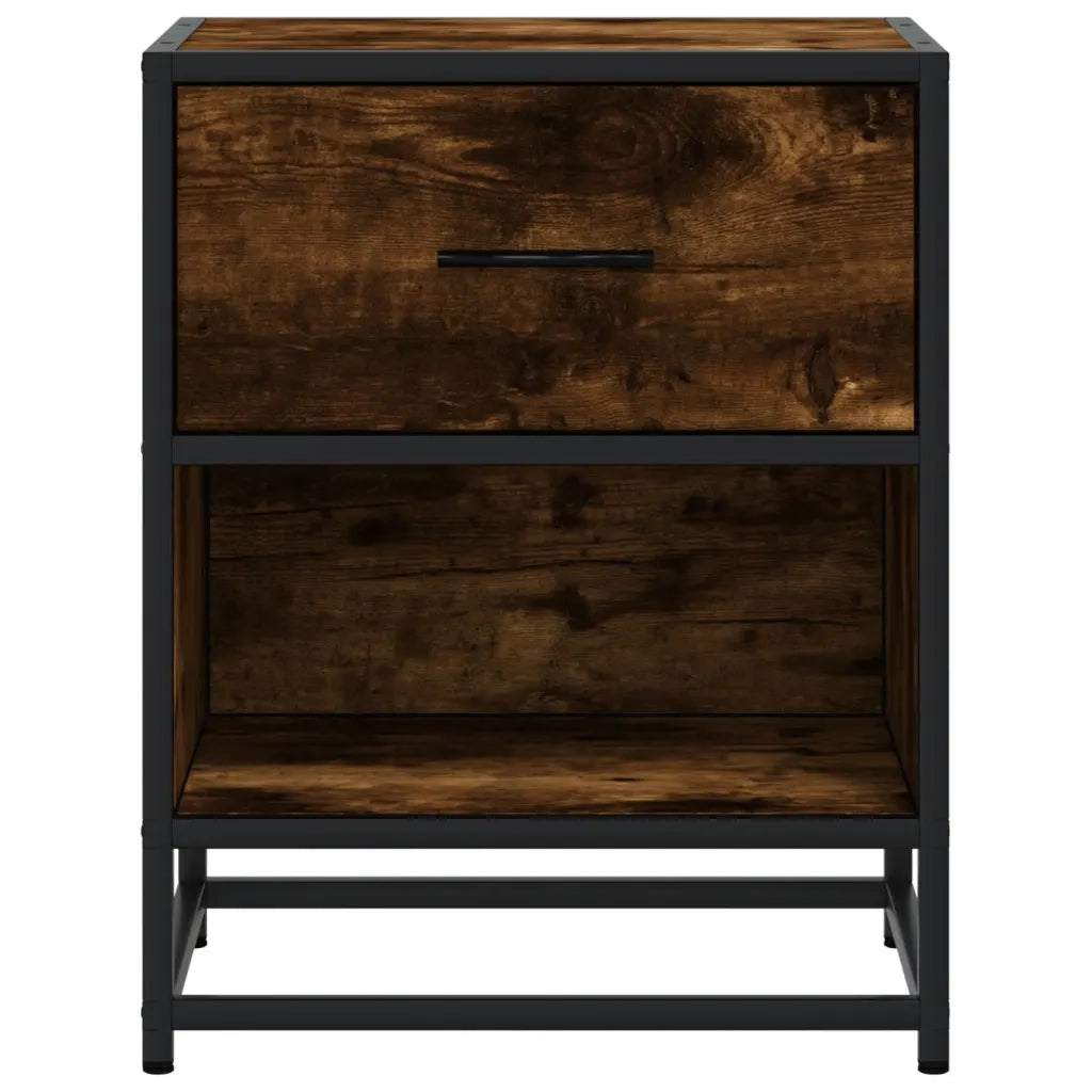 Comodino-Tavolino da notte Rovere Fumo 40x31x50 cm in Truciolato 298230