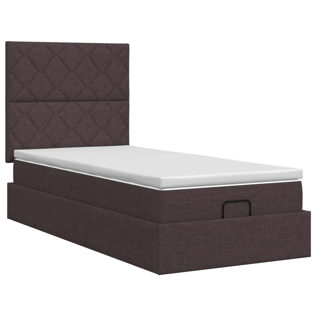 Letto ottomano con materasso Marrone Scuro 80 x 200 cm Tessuto 3457531