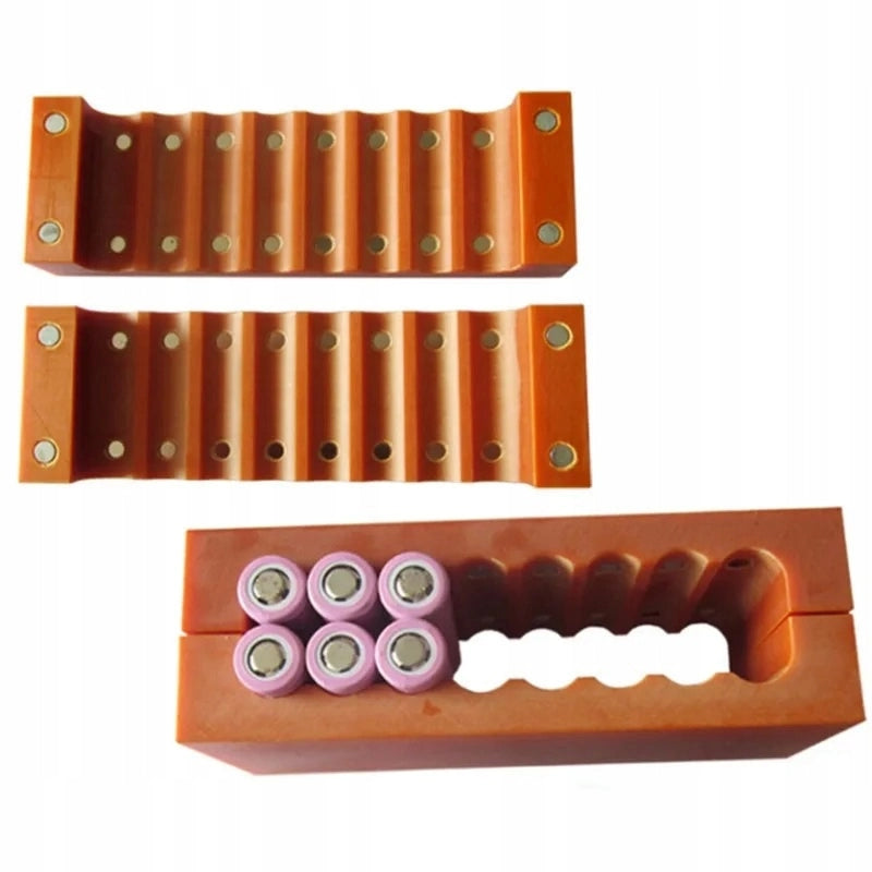 Forma per Saldatura Batterie 18650 con Magnete 2x5 – Struttura Stabile | Capacità 10 Celle