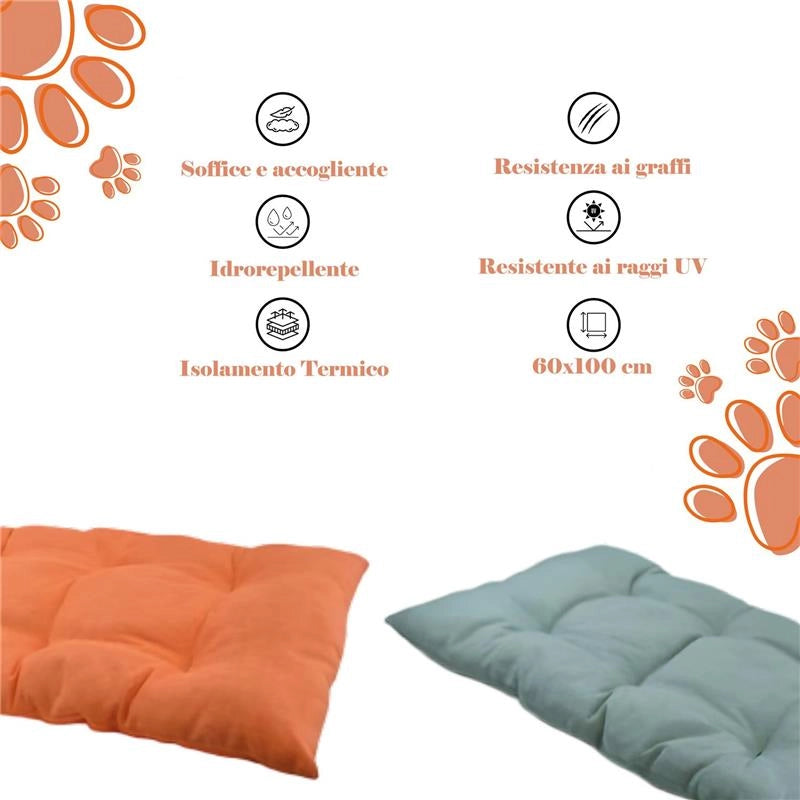 OPTIMO CUCCIA CON MORBIDO CUSCINO INTEGRATO BOMBER TINTA UNITA 60X100 CM CON CORDA INTRECCIATA 34 CM - ASSORTITO