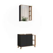 Vicco Set di mobili da bagno Sonoma/antracite 2 parti