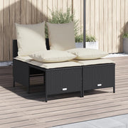 Set Divani da Giardino 4 pz con Cuscini Nero in Polyrattan