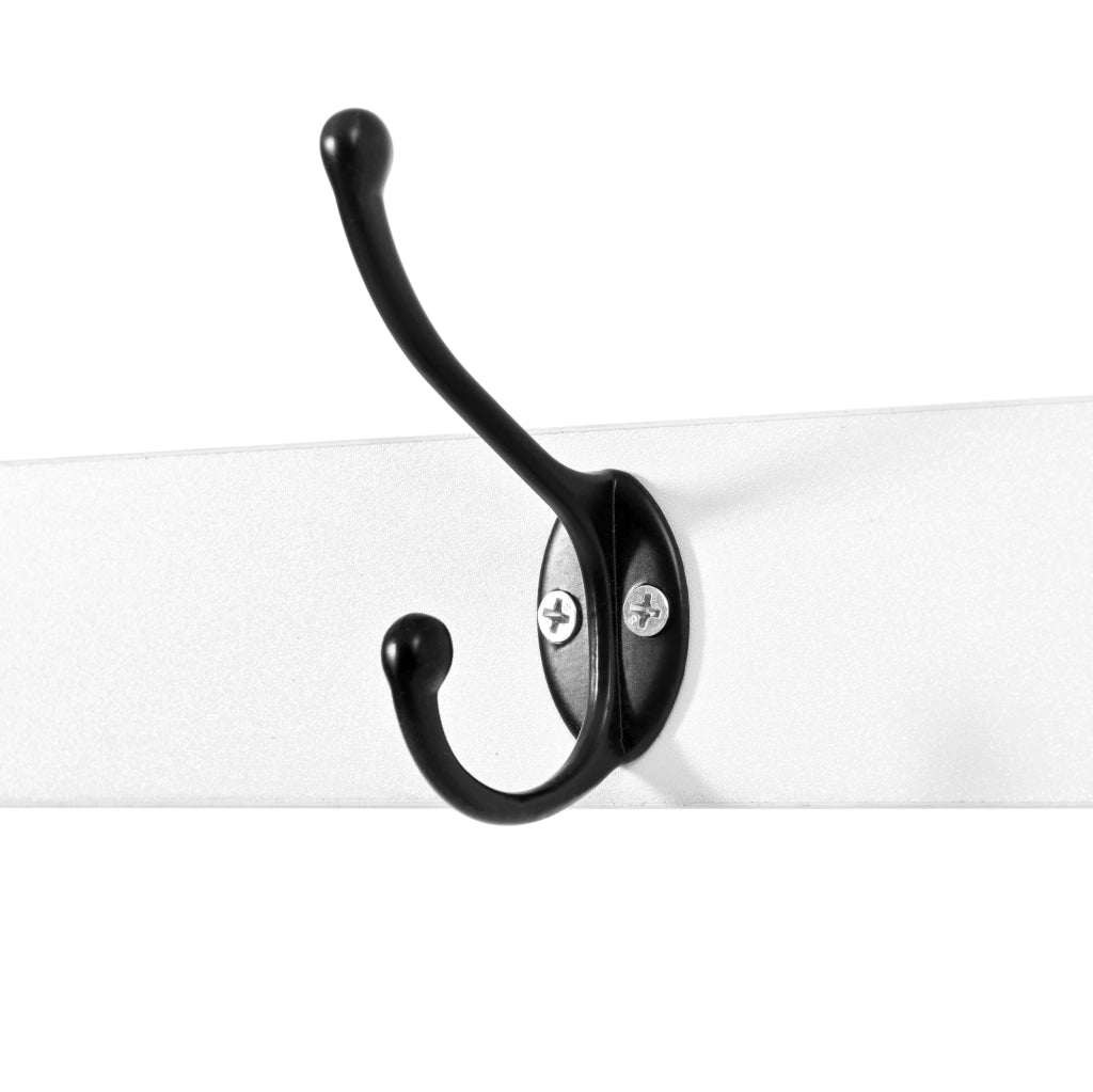Guardaroba da ingresso 66x17x180 cm con appendiabiti e portascarpe in MDF e truciolare bianco