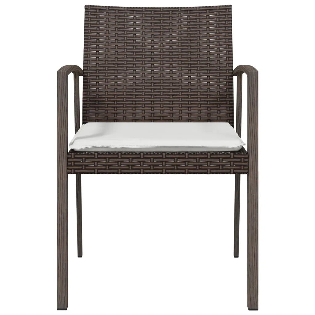 Sedie Giardino con Cuscini 6pz Marroni 56,5x57x83 cm Polyrattan 3187078