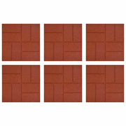 Pietra da Passo 6 pz Rosso 40,5 x 40,5 x 2 cm Gomma CFW5076697