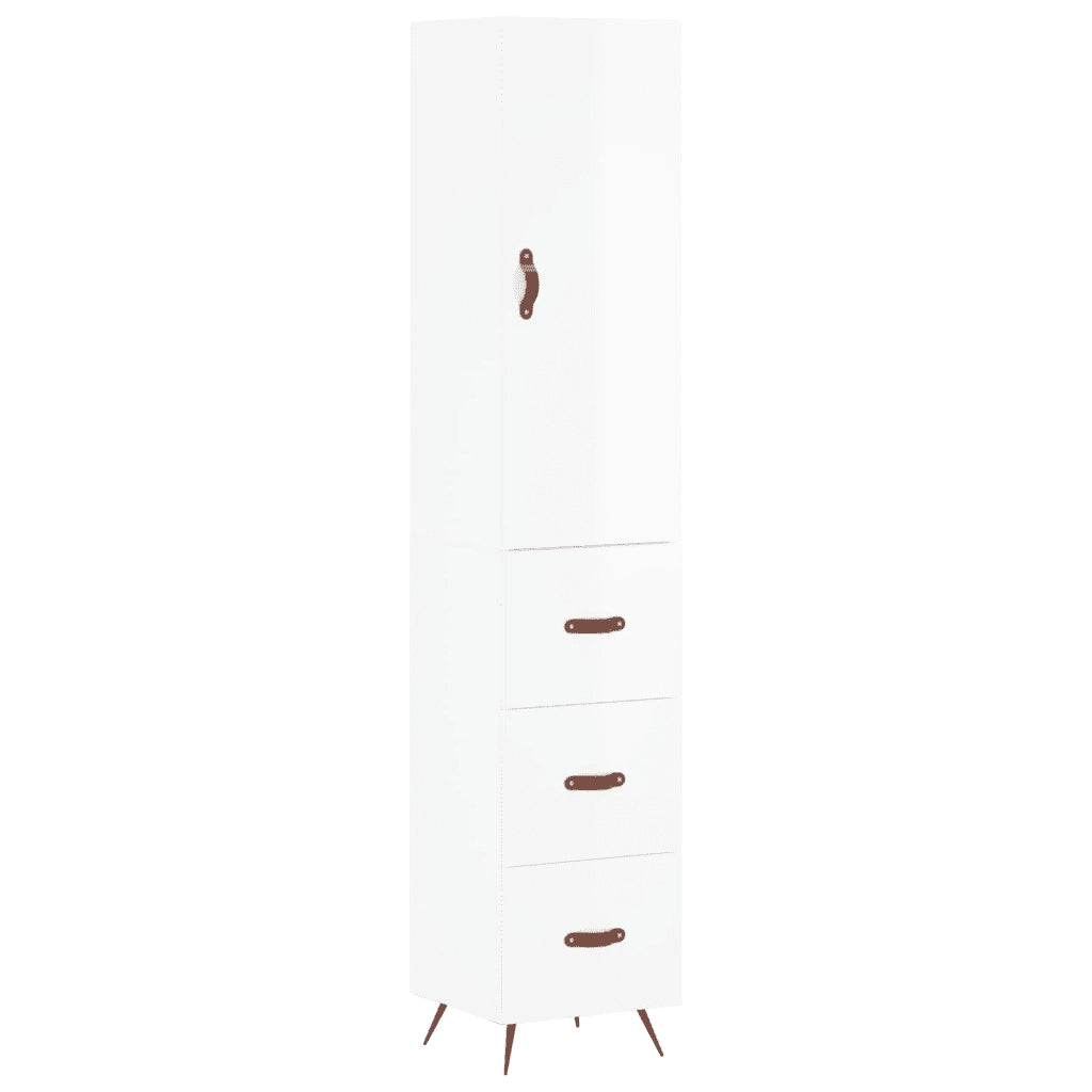 Credenza 34,5x34x180 cm in Legno Multistrato Bianco Lucido 3198827