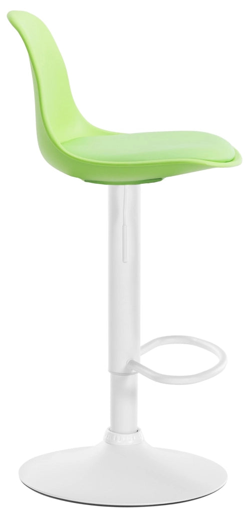 Sgabello di design KIEL in polipropilene e similpelle bianco,verde