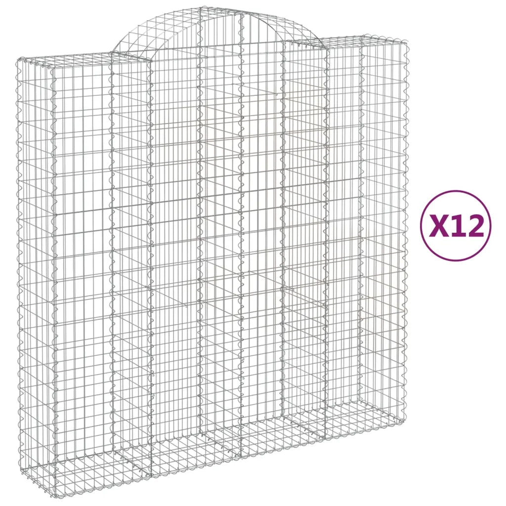 Cesti Gabbioni ad Arco 12 pz 200x50x200/220 cm Ferro Zincato 3146435