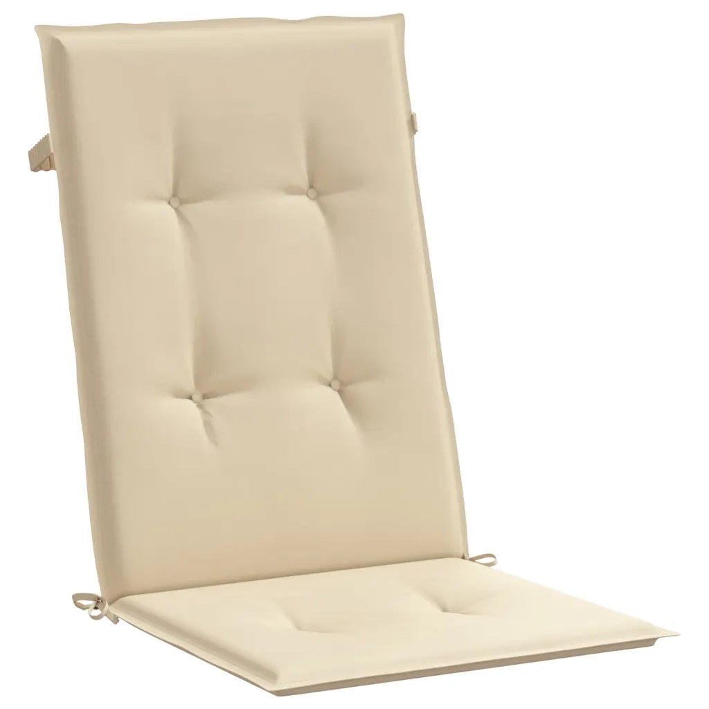 Cuscini per Sedie 4 pz Beige 120x50x3 cm in Tessuto