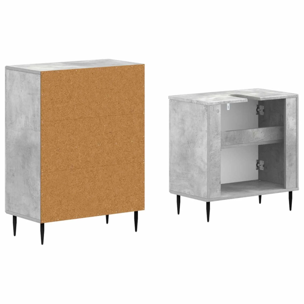 Set di Armadi da Bagno da 2 Pezzi HAARLEM Grigio Cemento 3417615