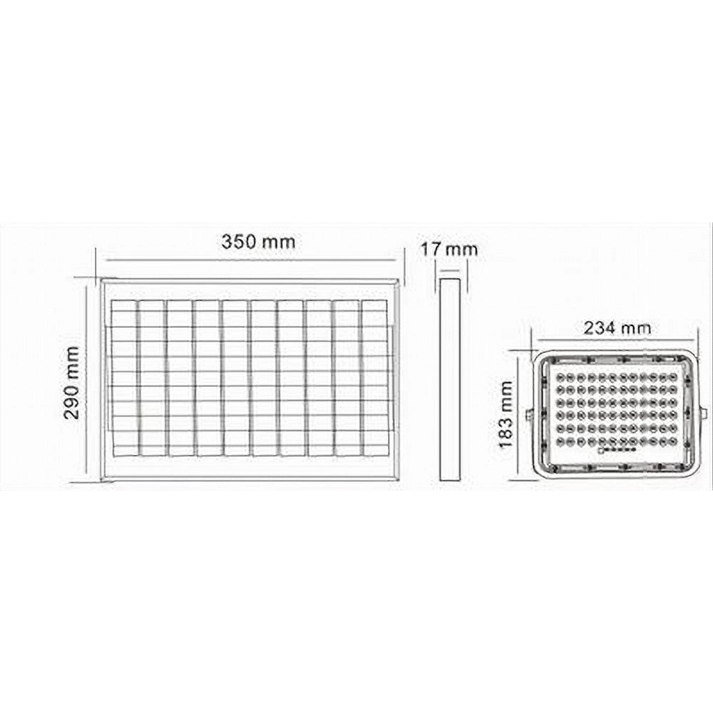 Trade Shop - Faro Faretto Pannello Solare 100 W Luce Fredda 6500k Ip65 Telecomando S12a-100w -