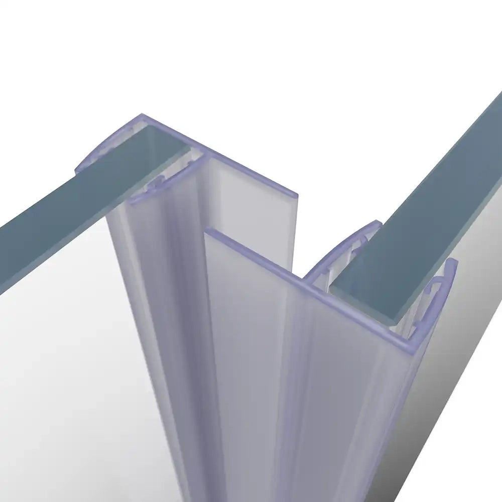 Coppia guarnizioni verticali salvagoccia in pvc 200cm vetro 4-6mm baffo 16mm | Damy