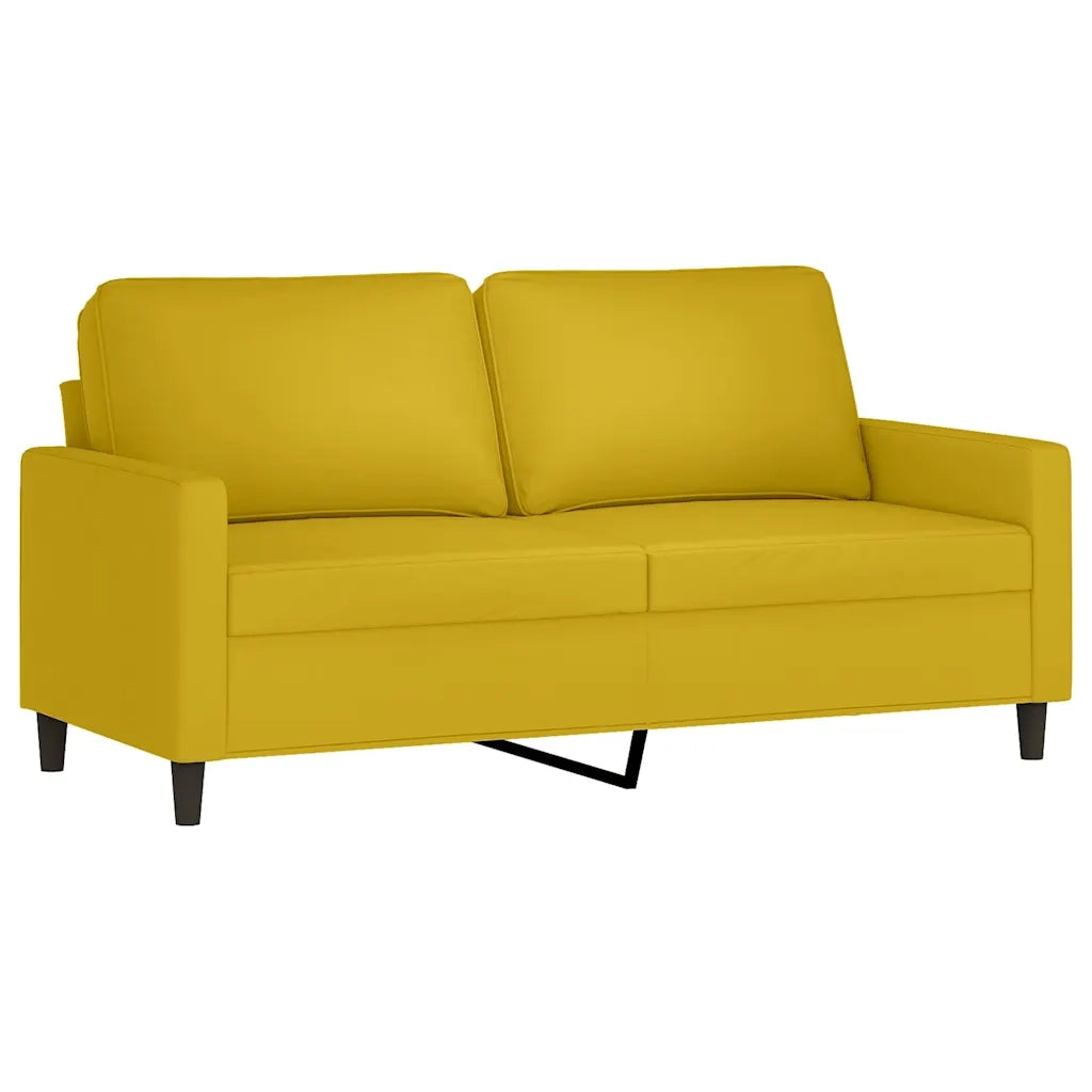 Set di Divani 3 pz con Cuscini giallo in Velluto 3201512