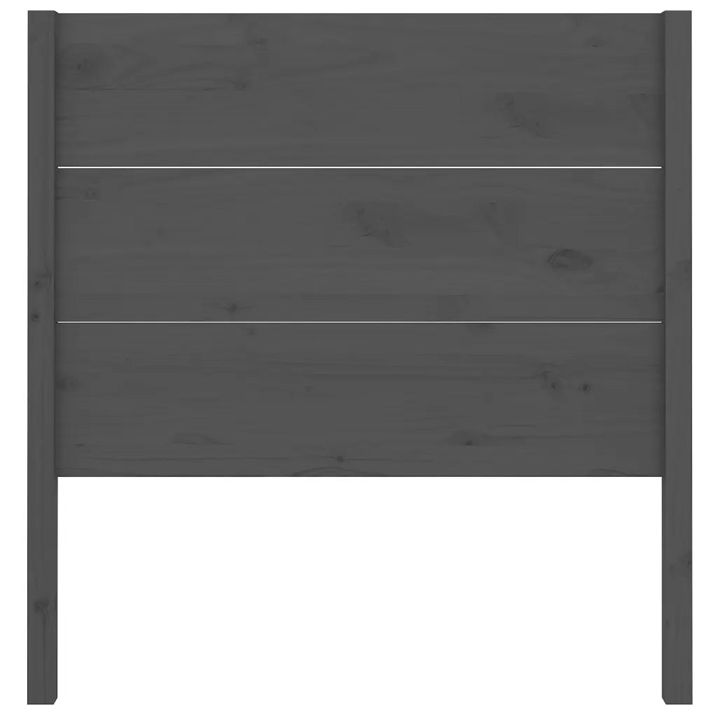 Testiera per Letto Grigia 96x4x100 cm in Legno Massello di Pino