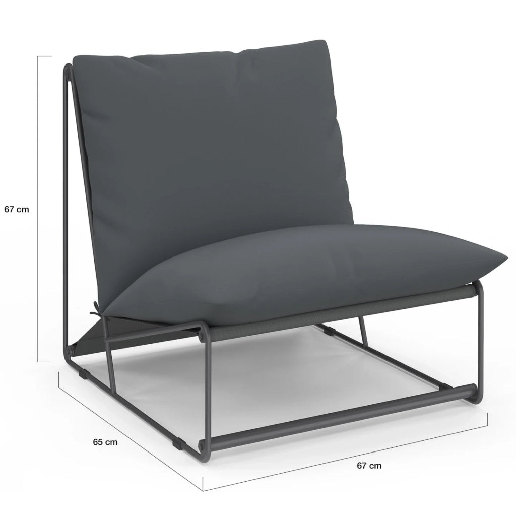 IDMarket - Set di 2 poltrone da giardino grigio NAPOLI con cuscini grigio antracite