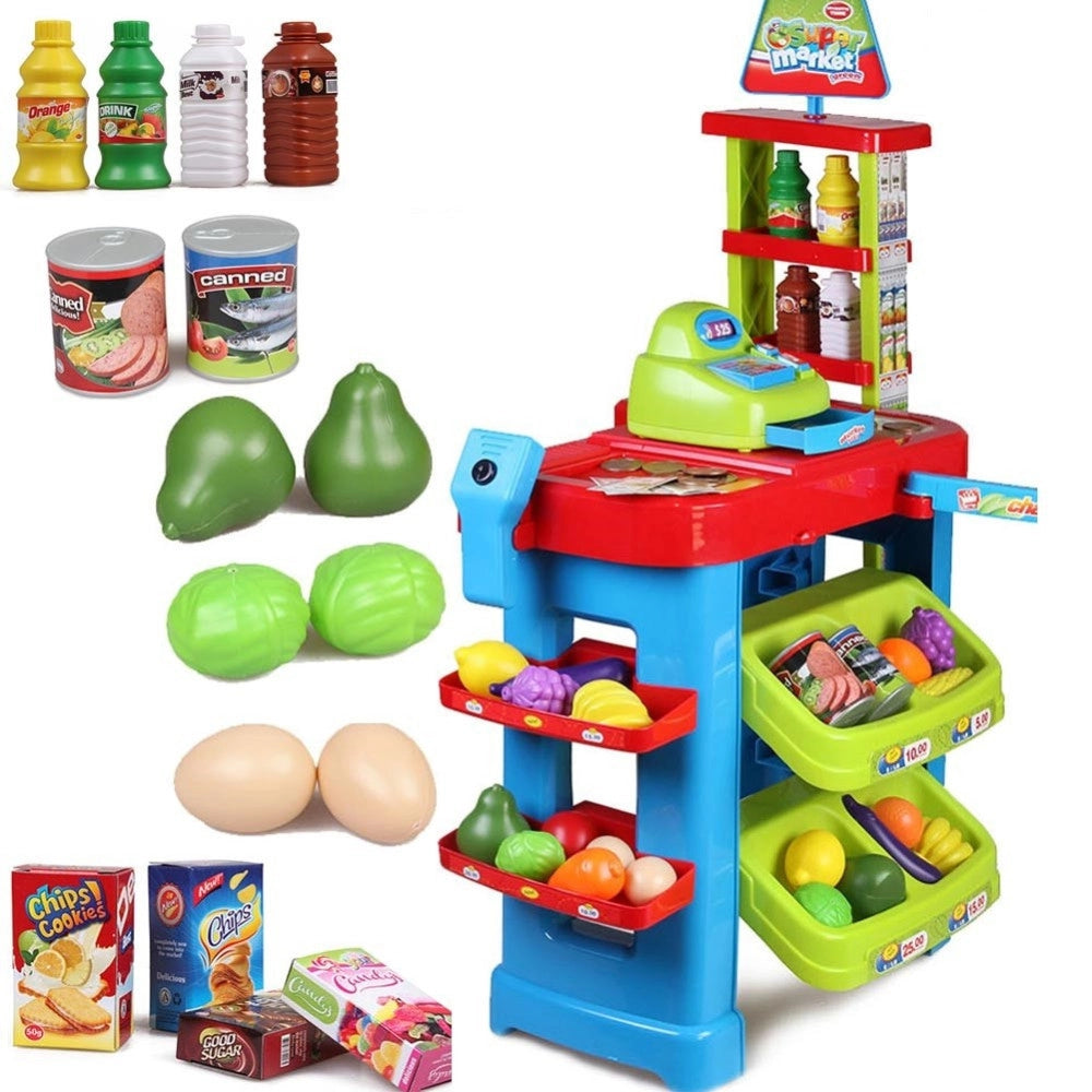Trade Shop - Gioco Supermarket Negozio Per Bambini Con Registratore Di Cassa E Trolley Spesa -