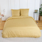 Completo letto in poliestere effetto satinato a righe sottili 2 posti