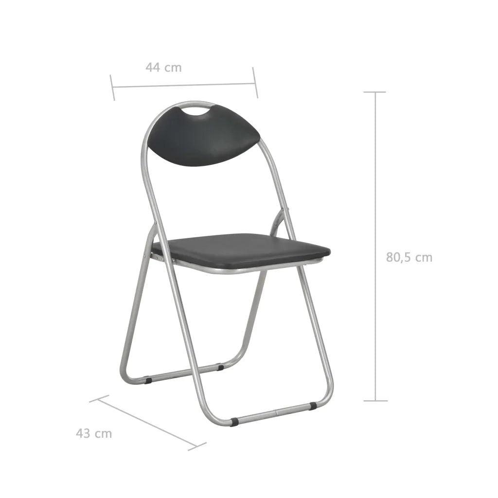 Sedie da Pranzo Pieghevoli 4 pz Nere in Similpelle  cod mxl 14345