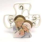 Trade Shop - Set 12 Pezzi Bomboniera Bomboniere Crocefisso Giuseppe Madonna Bambino Ceramica -