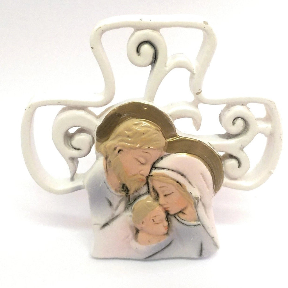 Trade Shop - Set 12 Pezzi Bomboniera Bomboniere Crocefisso Giuseppe Madonna Bambino Ceramica -