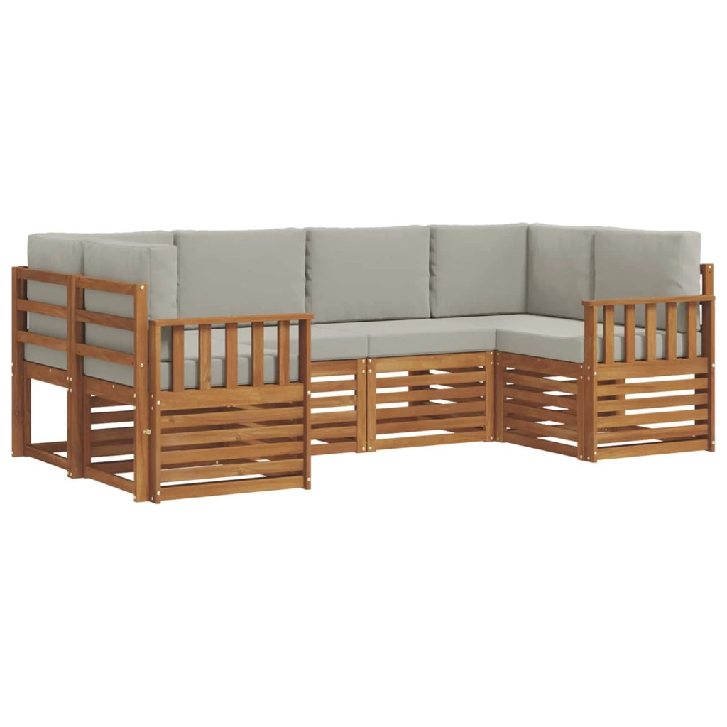 Set divano sezionale con cuscino 6 pcs Grigio Naturale e Chiaro 3375361