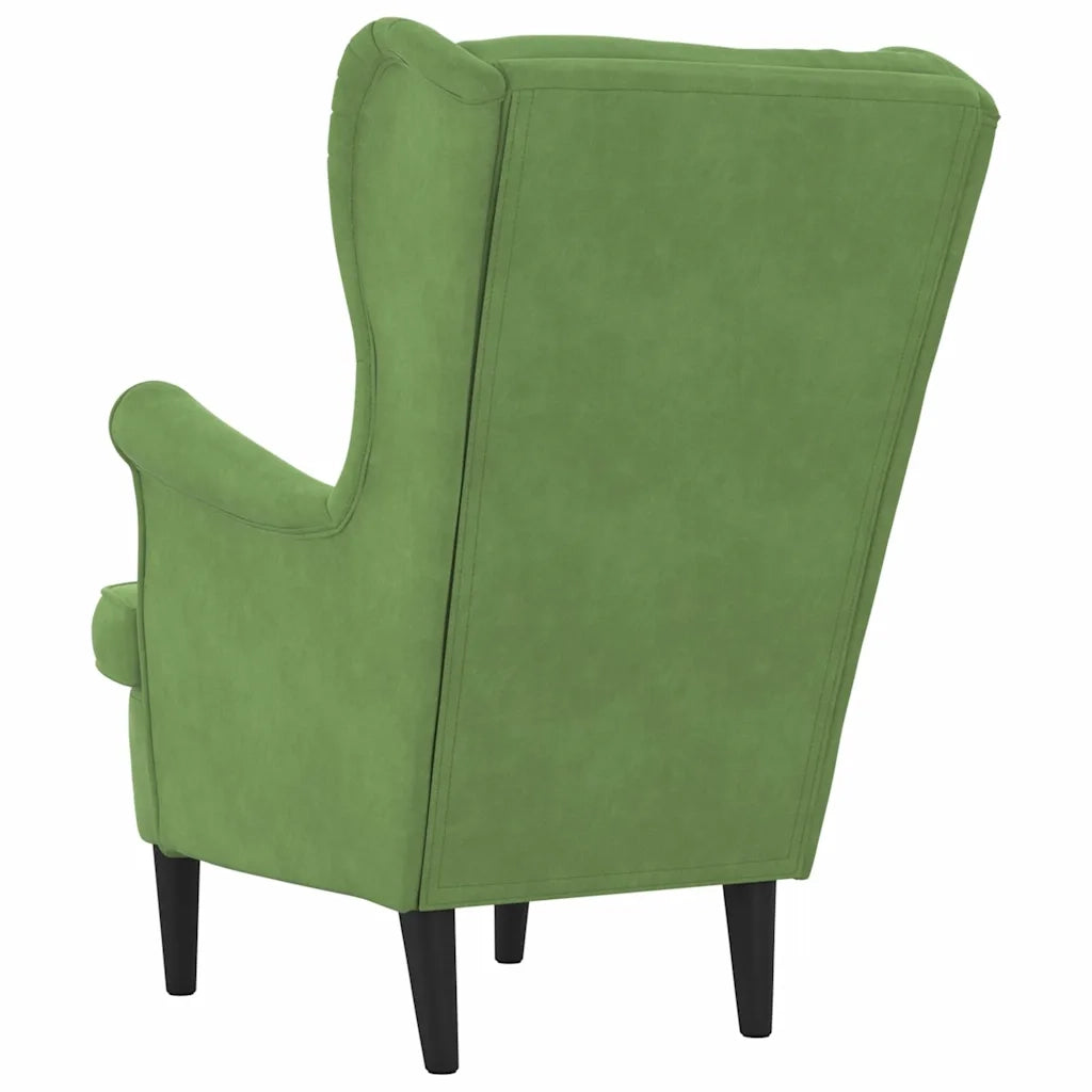 Divano Sedia-Poltrona Verde Chiaro in Velluto