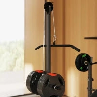 Panca Multifunzione con Supporto per Bilanciere, Supporto Gambe e Barra Superiore, Nero
