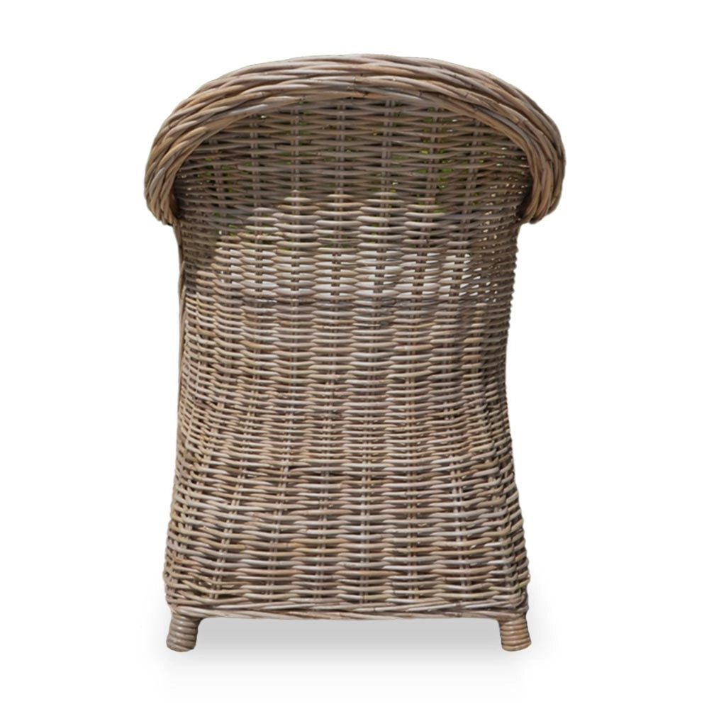 Salotto in rattan grigio intrecciato 1 divanetto 2 poltrone 1 tavolino Roma