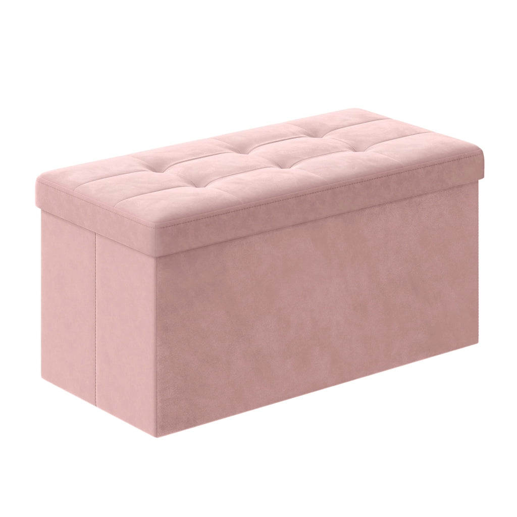 Valora PUFA - LSF247R01 Pouf organizer in velluto MDF rosa pastello