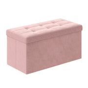 Valora PUFA - LSF247R01 Pouf organizer in velluto MDF rosa pastello